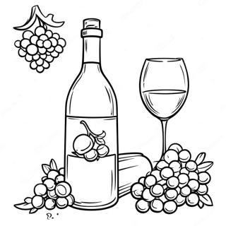 Elegant Wine Bottle And Corkscrew Coloring Page 30704-24746