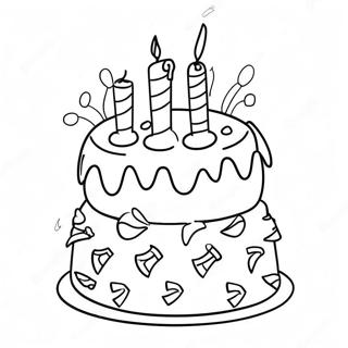 Joyful 10th Birthday Cake Coloring Page 30714-24750