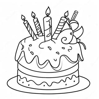 Joyful 10th Birthday Cake Coloring Page 30714-24752