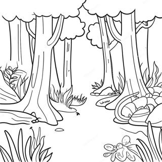 Colorful Forest Ecosystem Coloring Page 30734-24769