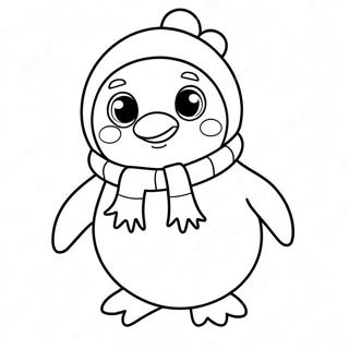 Cute Christmas Penguin Coloring Pages