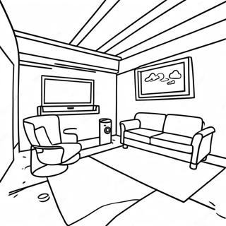 Cozy Rec Room Coloring Page 30754-24785