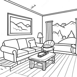 Cozy Rec Room Coloring Page 30754-24786