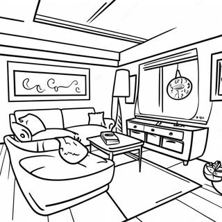 Cozy Rec Room Coloring Page 30754-24788