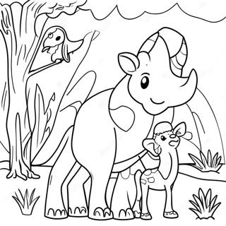 Colorful Africa Wildlife Coloring Page 30774-24803