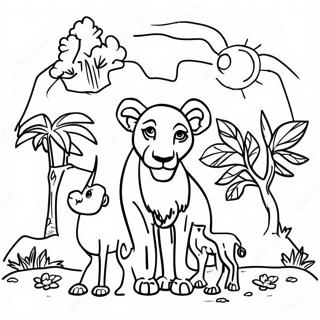 Colorful Africa Wildlife Coloring Page 30774-24804