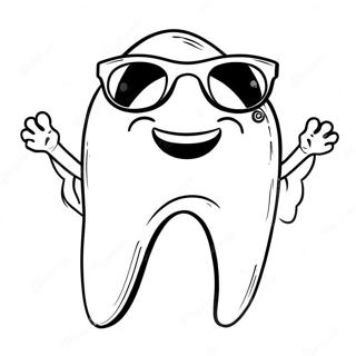 Happy Tooth With Sunglasses Coloring Page 30794-24821