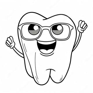 Happy Tooth With Sunglasses Coloring Page 30794-24822