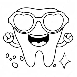 Happy Tooth With Sunglasses Coloring Page 30794-24823