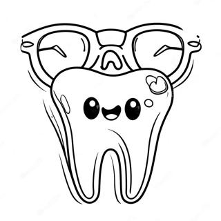 Happy Tooth With Sunglasses Coloring Page 30794-24824