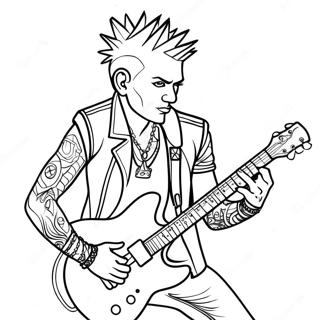 Punk Rock Guitarist Coloring Page 30803-24818