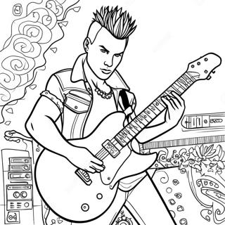 Punk Rock Guitarist Coloring Page 30803-24819