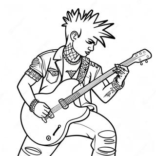 Punk Rock Guitarist Coloring Page 30803-24820