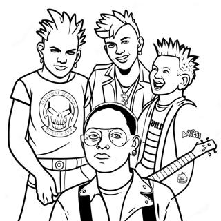 Punk Rock Band Members Coloring Page 30804-24827