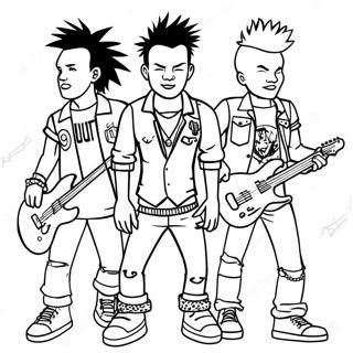 Punk Rock Band Members Coloring Page 30804-24828