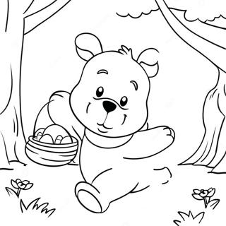 Easter Egg Hunt With Winnie The Pooh Coloring Page 30814-24834