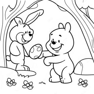 Easter Egg Hunt With Winnie The Pooh Coloring Page 30814-24836