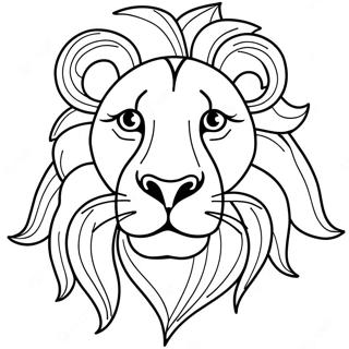 Realistic Lion Coloring Page 3081-2564