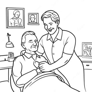 Friendly Chiropractor Adjusting Patient Coloring Page 30834-24849