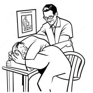 Friendly Chiropractor Adjusting Patient Coloring Page 30834-24852