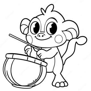 Grookey Playing A Drum Coloring Page 30894-24895