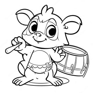 Grookey Playing A Drum Coloring Page 30894-24896