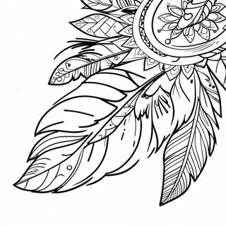 Elegant Boho Feather Coloring Page 30904-24902