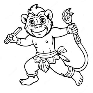 Playful Monkey King Coloring Page 30944-24937