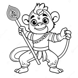 Playful Monkey King Coloring Page 30944-24939