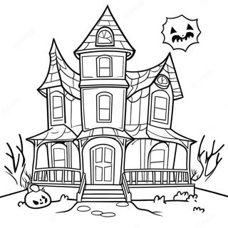 Spooky Haunted House Coloring Page 30954-24945