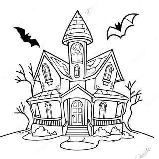 Spooky Haunted House Coloring Page 30954-24946