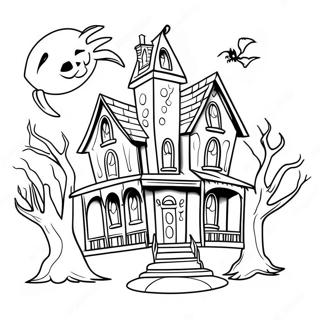 Spooky Haunted House Coloring Page 30954-24948