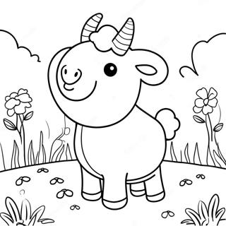 Cute Suzy Sheep In A Meadow Coloring Page 30974-24958