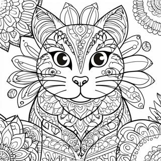 Cat Mandala Coloring Page 31013-24990