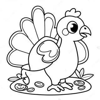 Adorable Thanksgiving Turkey Coloring Page 3102-2574