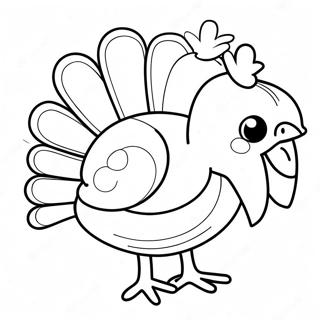 Adorable Thanksgiving Turkey Coloring Page 3102-2575