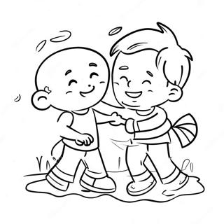 Dad And Son Playing Together Coloring Page 31043-25015