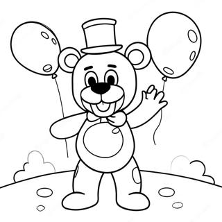 Toy Freddy With Colorful Balloons Coloring Page 31064-25033