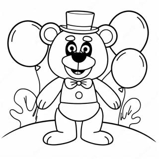 Toy Freddy With Colorful Balloons Coloring Page 31064-25034