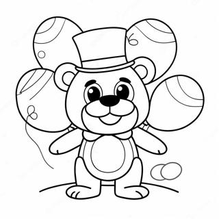 Toy Freddy With Colorful Balloons Coloring Page 31064-25035