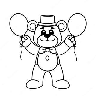 Toy Freddy With Colorful Balloons Coloring Page 31064-25036