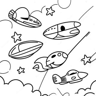 Colorful Flyers In The Sky Coloring Page 31074-25038