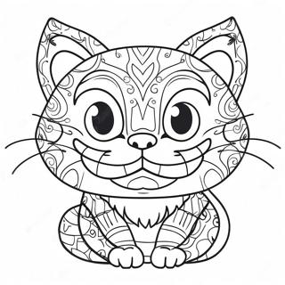 Cheshire Cat With Colorful Patterns Coloring Page 31084-25046