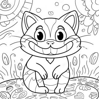 Cheshire Cat With Colorful Patterns Coloring Page 31084-25047