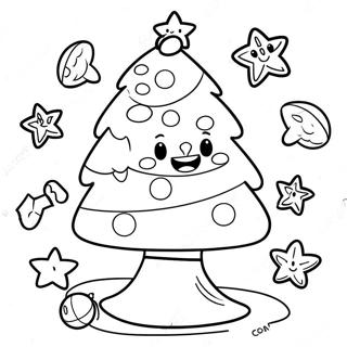 Joyful Cocomelon Christmas Tree Coloring Page 31113-25075