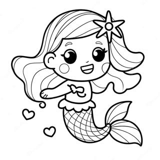 Mermaid Adorable Cute Unicorn Coloring Pages