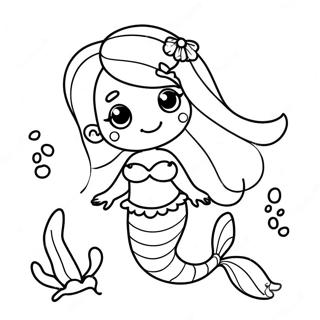 Mermaid Adorable Coloring Page 31132-25088