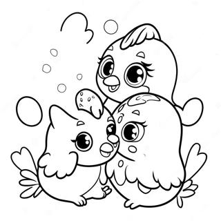 Cute Hatchimals Playing Together Coloring Page 31243-25177