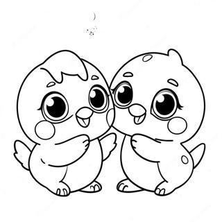 Cute Hatchimals Playing Together Coloring Page 31243-25178