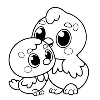 Cute Hatchimals Playing Together Coloring Page 31243-25180